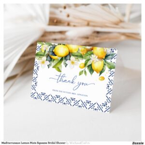 Mediterranean Lemon Main Squeeze Bridal Shower Thank You Card