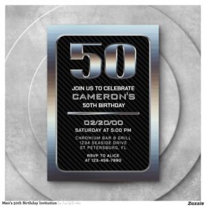 Men's 50th Birthday Invitation