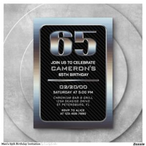 Men's 65th Birthday Invitation
