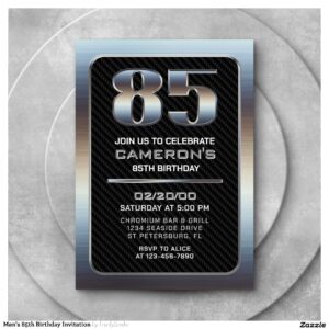 Men's 85th Birthday Invitation