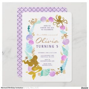Mermaid Birthday Invitation