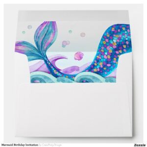 Mermaid Birthday Invitation Envelope