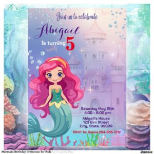 Mermaid Birthday Invitation for Kids