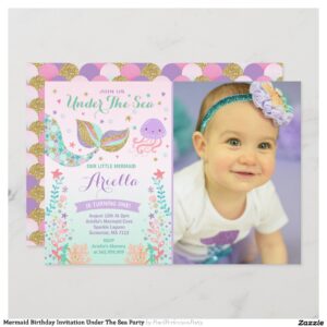 Mermaid Birthday Invitation Under The Sea Party