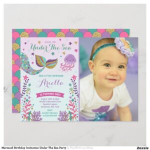 Mermaid Birthday Invitation Under The Sea Party