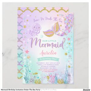 Mermaid Birthday Invitation Under The Sea Party