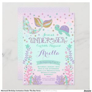 Mermaid Birthday Invitation Under The Sea Party