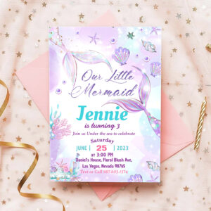 Mermaid Birthday Invitation Under The Sea Party