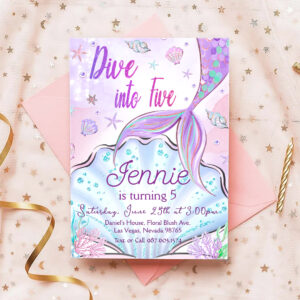 Mermaid Birthday Invitation Under The Sea Party