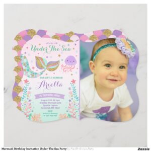 Mermaid Birthday Invitation Under The Sea Party