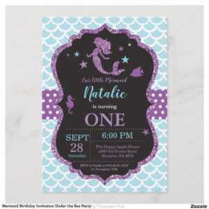 Mermaid Birthday Invitation Under the Sea Party