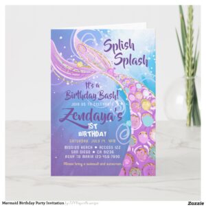 Mermaid Birthday Party Invitation
