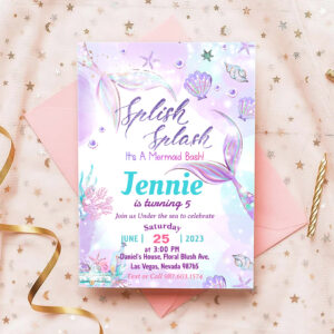 Mermaid Birthday Party Under The Sea Party Invitation