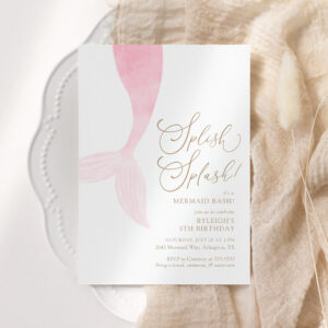 Mermaid Girl Birthday Party Invitation