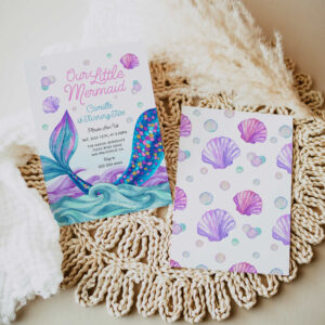 Mermaid Girl Birthday Party Invitation