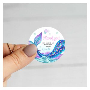 Mermaid Girl Birthday Thank you Classic Round Sticker