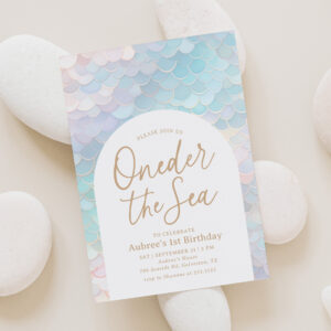 Mermaid Oneder the Sea 1st Birthday Party Invitation