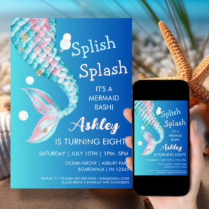 Mermaid Party   Birthday Invitation