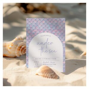 Mermaid Under the Sea Birthday Party  Invitation