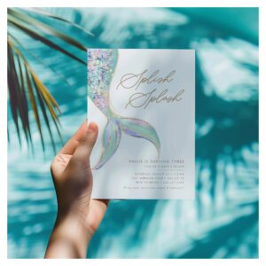 Mermaid Under the Sea Girls Teal Birthday Party Invitation