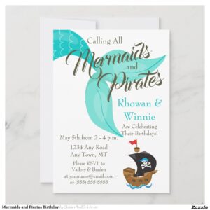 Mermaids and Pirates Birthday Invitation