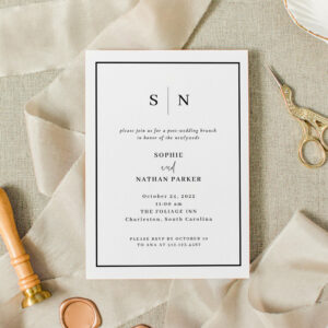 Minimal and Chic   Elegant Post-Wedding Brunch Invitation