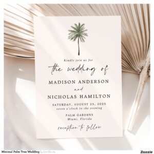 Minimal Palm Tree Wedding Invitation