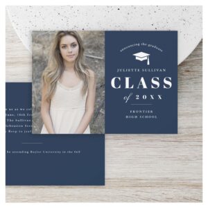 Minimal Type Photo Graduation Party Invitation