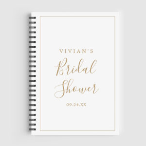 Minimalist Gold Bridal Shower Gift List Notebook