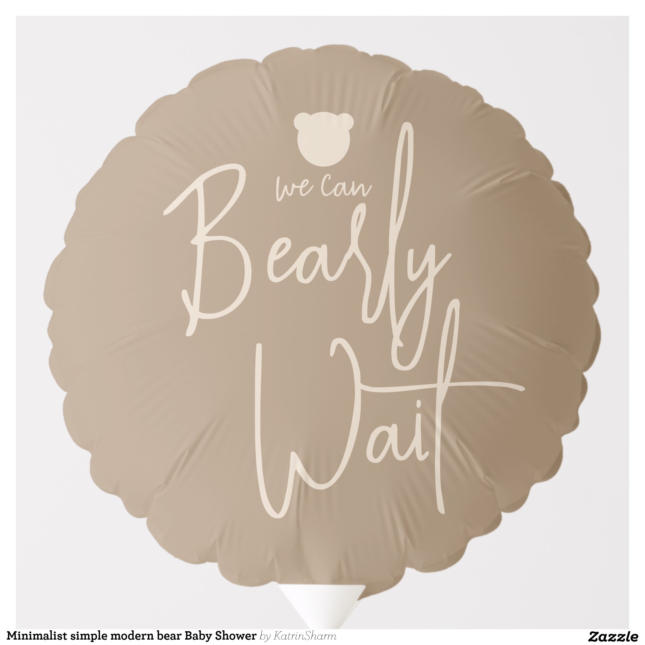 Minimalist simple modern bear Baby Shower Balloon