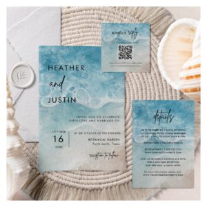 Minimalist Summer Beach Destination Wedding Invitation
