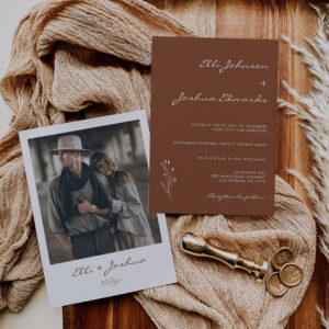 Minimalist Terracotta Bohemian Wedding Invitation