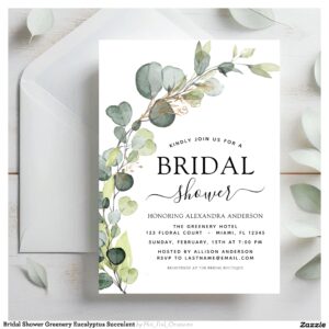 Modern Bridal Shower Botanical Eucalyptus Boho Invitation