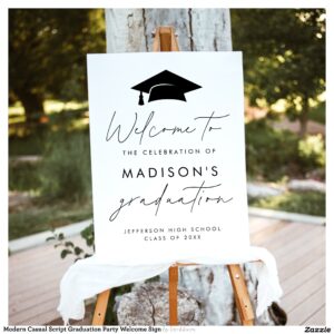 Modern Casual Script Graduation Party Welcome Sign