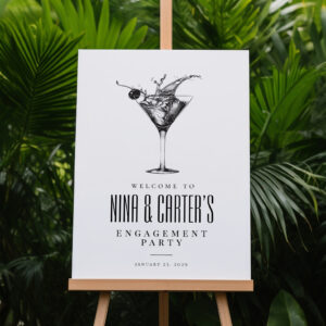 Modern Cocktails Engagement Party Welcome Sign