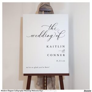 Modern Elegant Calligraphy Wedding Welcome Sign