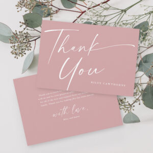 Modern Elegant Script Baby Shower Thank You Card