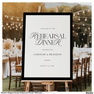 Modern Elegant Script Rehearsal Dinner Welcome Foam Board