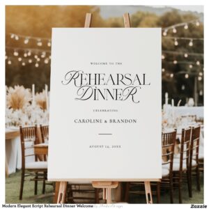 Modern Elegant Script Rehearsal Dinner Welcome Foam Board