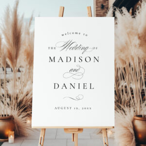 Modern Elegant Script Wedding Welcome Sign