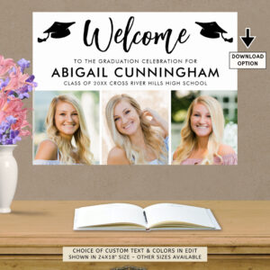 Modern Graduation Welcome 3 Photos Script Poster