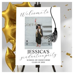 Modern Graduation Welcome Sign with a Photo