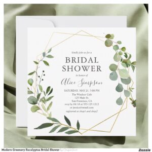 Modern Greenery Eucalyptus Bridal Shower Invitation