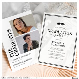 Modern Joint Graduation Party Invitations
