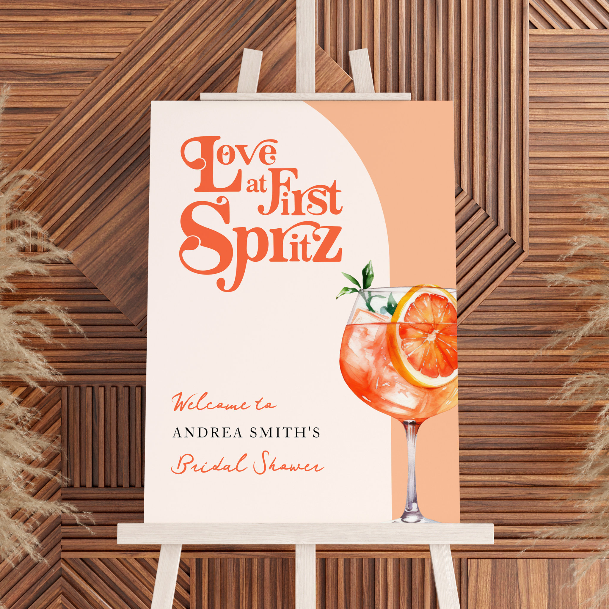 Modern Love at First Spritz Retro Bridal Shower  Foam Board