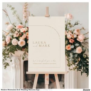 Modern Minimalist Arch Wedding Welcome Sign