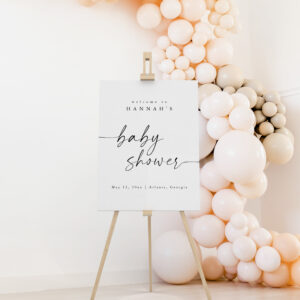 Modern Minimalist Baby Shower Welcome Sign