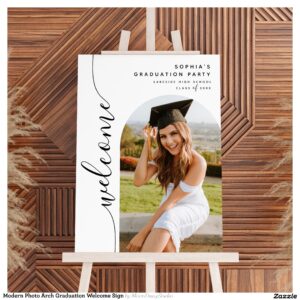 Modern Photo Arch Graduation Welcome Sign
