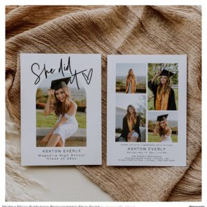 Modern Photo Graduation Announcement Party Invite