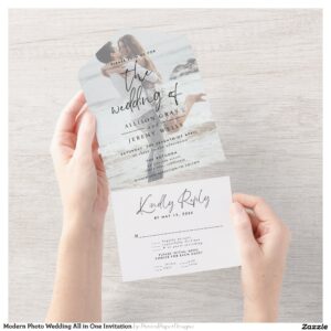 Modern Photo Wedding All in One Invitation